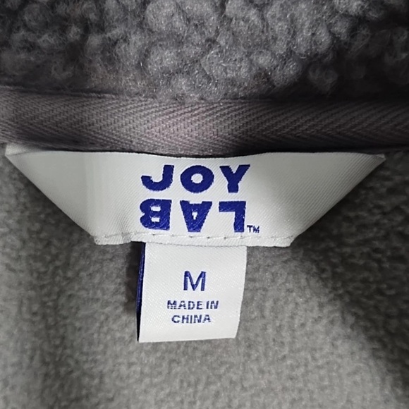 JoyLab Sherpa 1/2 Zip Pullover Sweatshirt/ Fleece Jacket Dark Gray Size Medium - Picture 3 of 8